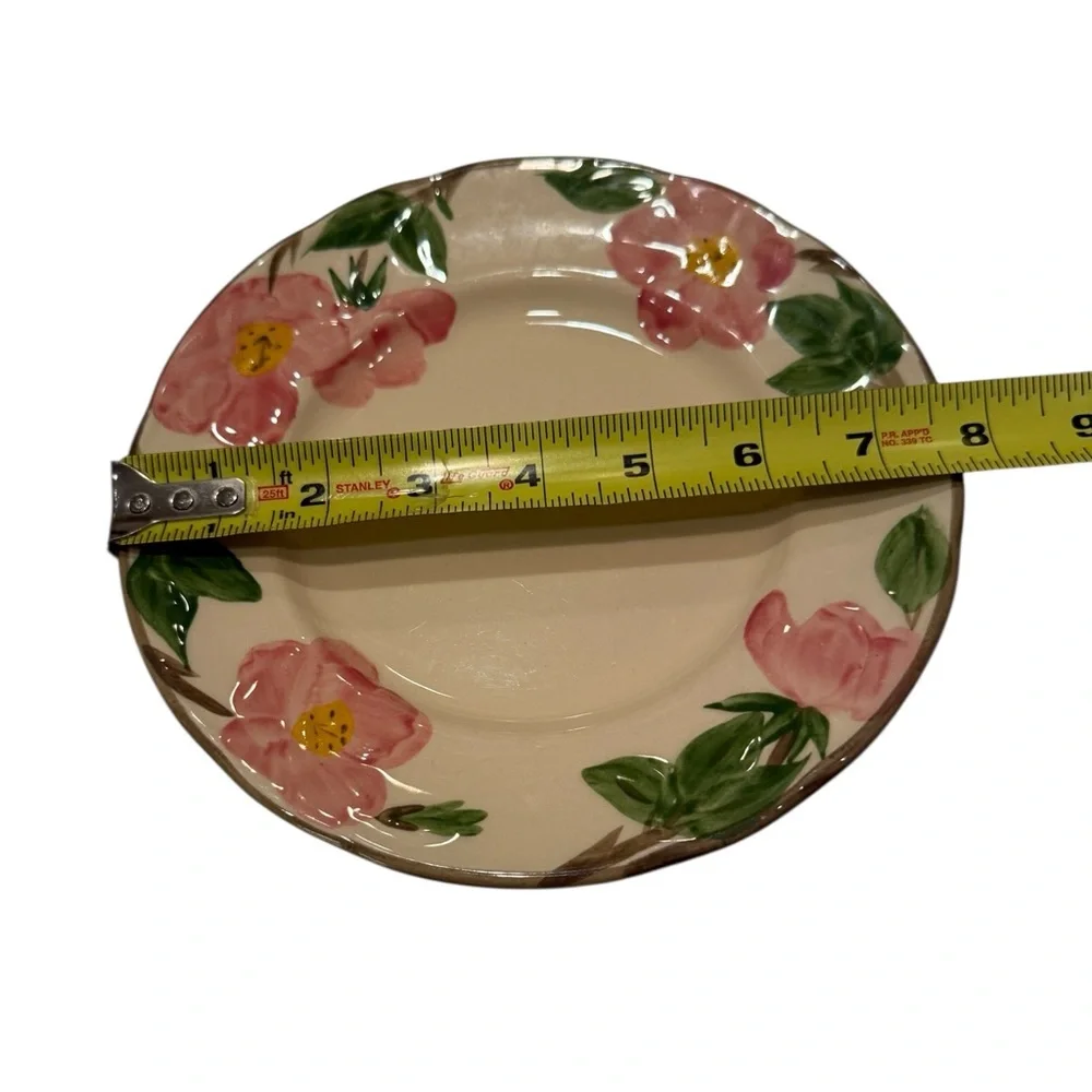 Franciscan Desert Rose Pink and Green Floral Set of Two 7.75” Salad Plates